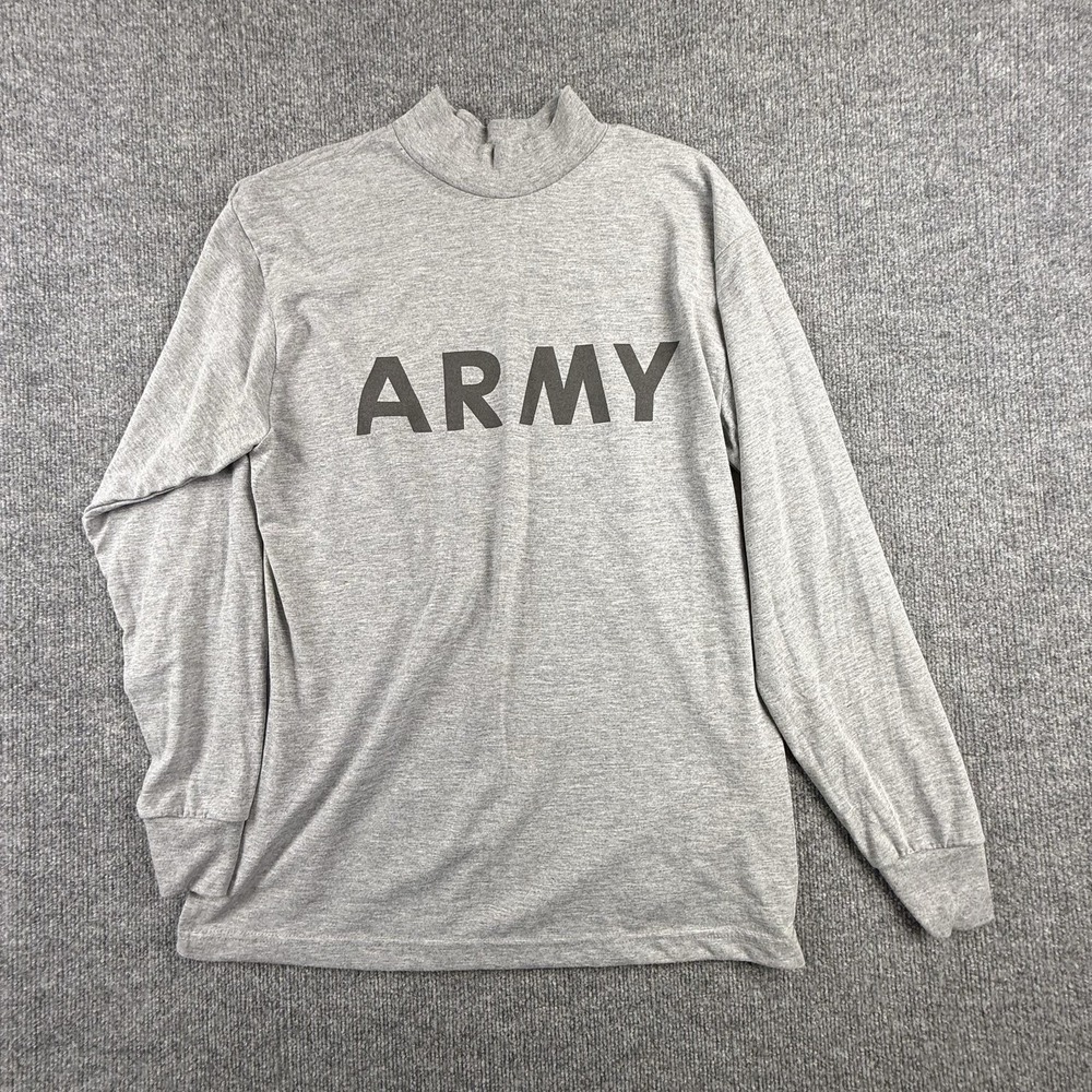 Army Shirt Mens Medium Gray UNICOR Long Sleeve Physical Fitness IPFU Training